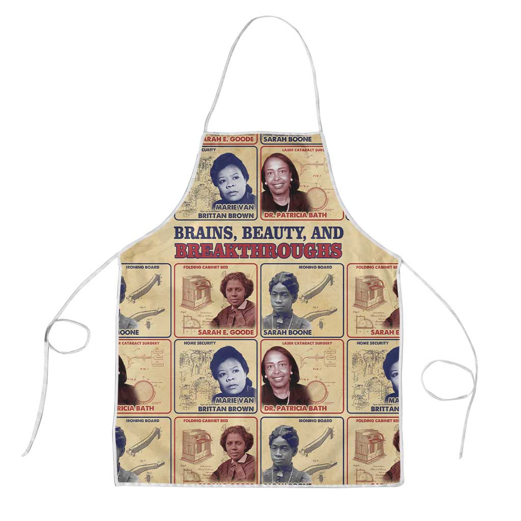Brains Beauty And Breakthroughs Apron African Trailblazing Women Inventors and Innovators - Wonder Print Shop