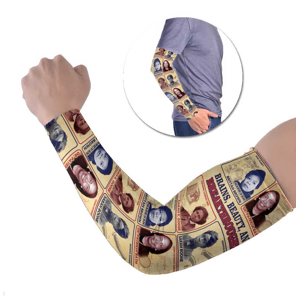Brains Beauty And Breakthroughs Arm Sleeves African Trailblazing Women Inventors and Innovators - Wonder Print Shop