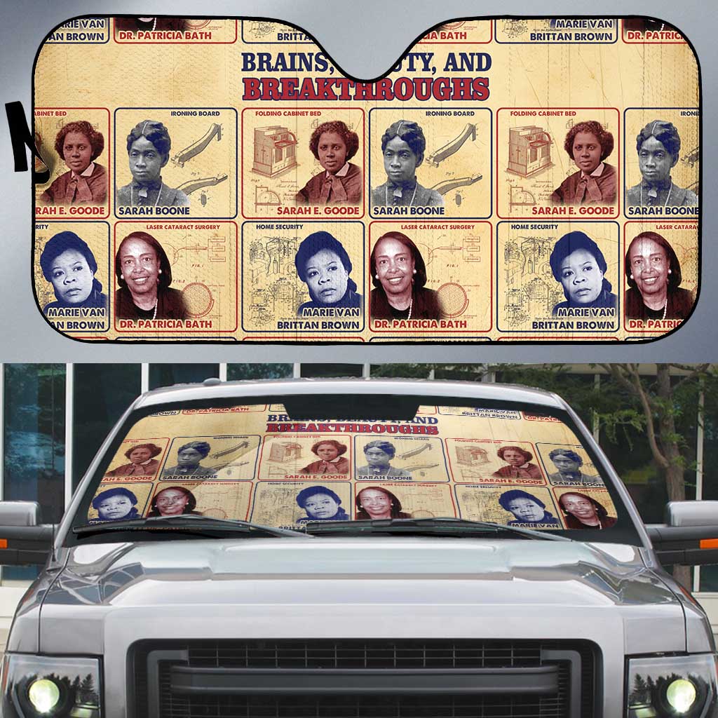 Brains Beauty And Breakthroughs Auto Sun Shade African Trailblazing Women Inventors and Innovators - Wonder Print Shop