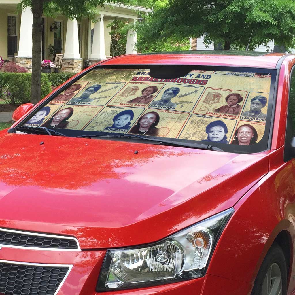 Brains Beauty And Breakthroughs Auto Sun Shade African Trailblazing Women Inventors and Innovators - Wonder Print Shop