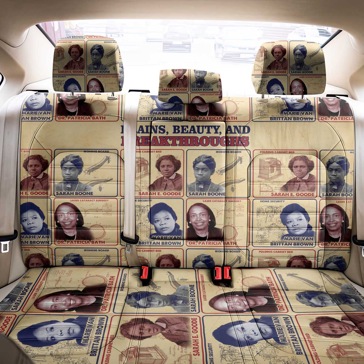 Brains Beauty And Breakthroughs Back Car Seat Cover African Trailblazing Women Inventors and Innovators - Wonder Print Shop