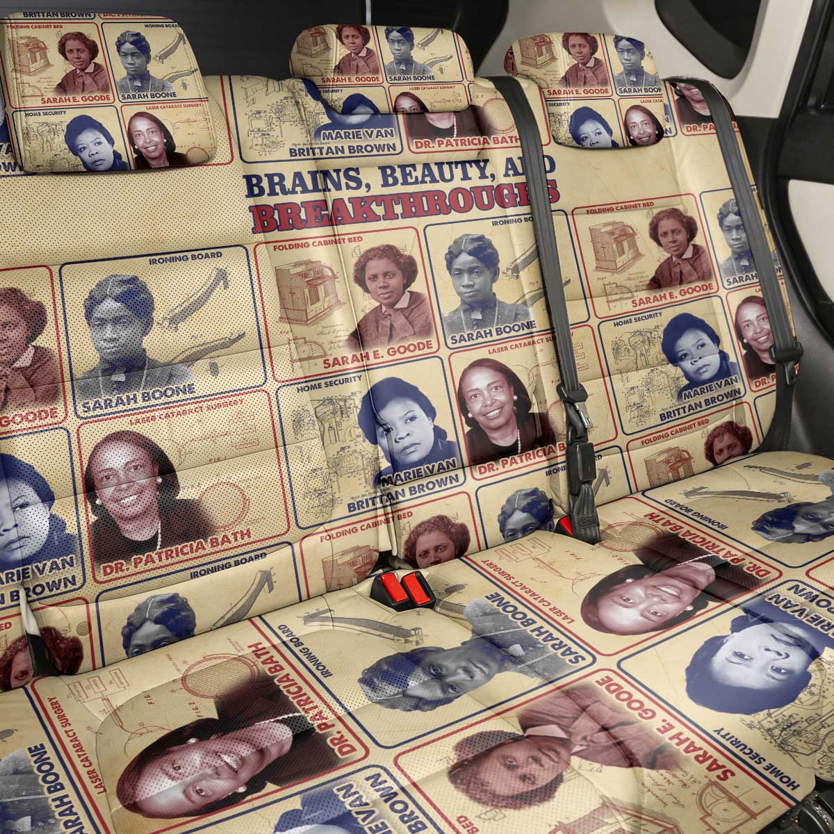 Brains Beauty And Breakthroughs Back Car Seat Cover African Trailblazing Women Inventors and Innovators - Wonder Print Shop