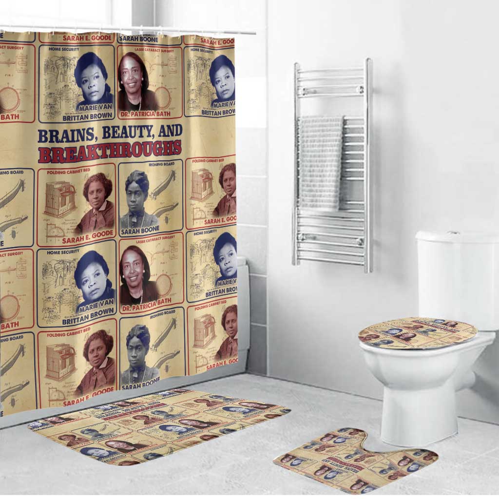 Brains Beauty And Breakthroughs Bathroom Set African Trailblazing Women Inventors and Innovators - Wonder Print Shop