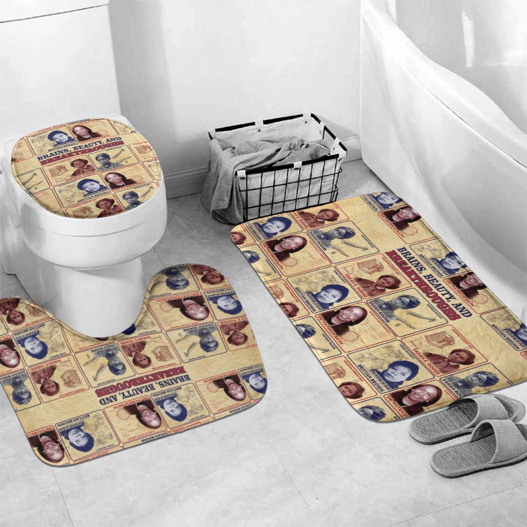 Brains Beauty And Breakthroughs Bathroom Set African Trailblazing Women Inventors and Innovators - Wonder Print Shop