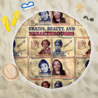 Brains Beauty And Breakthroughs Beach Blanket African Trailblazing Women Inventors and Innovators - Wonder Print Shop