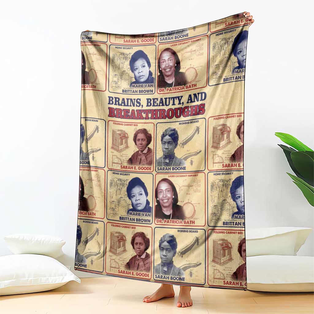 Brains Beauty And Breakthroughs Blanket African Trailblazing Women Inventors and Innovators - Wonder Print Shop