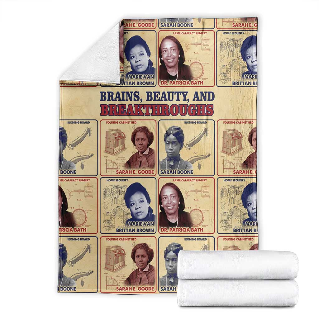 Brains Beauty And Breakthroughs Blanket African Trailblazing Women Inventors and Innovators - Wonder Print Shop