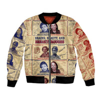 Brains Beauty And Breakthroughs Bomber Jacket African Trailblazing Women Inventors and Innovators - Wonder Print Shop
