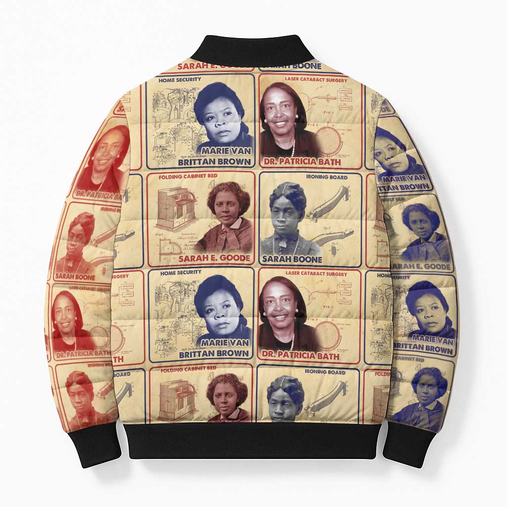 Brains Beauty And Breakthroughs Bomber Puffer Jacket African Trailblazing Women Inventors and Innovators - Wonder Print Shop