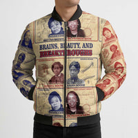 Brains Beauty And Breakthroughs Bomber Puffer Jacket African Trailblazing Women Inventors and Innovators - Wonder Print Shop