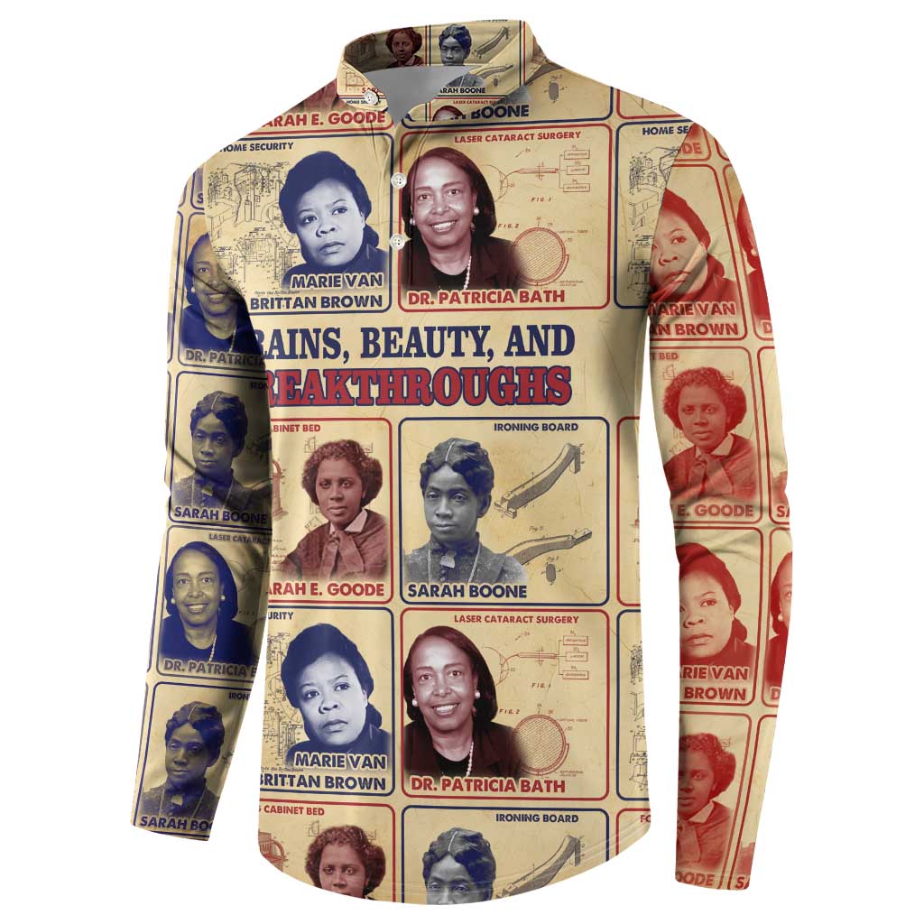 Brains Beauty And Breakthroughs Button Sweatshirt African Trailblazing Women Inventors and Innovators - Wonder Print Shop