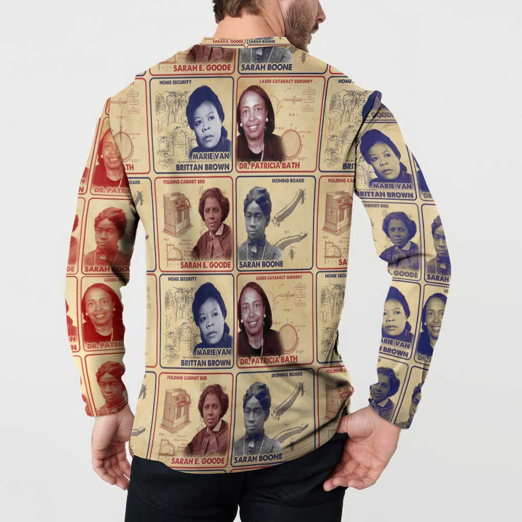 Brains Beauty And Breakthroughs Button Sweatshirt African Trailblazing Women Inventors and Innovators - Wonder Print Shop