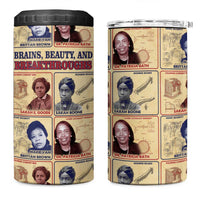 Brains Beauty And Breakthroughs 4 in 1 Can Cooler Tumbler African Trailblazing Women Inventors and Innovators - Wonder Print Shop