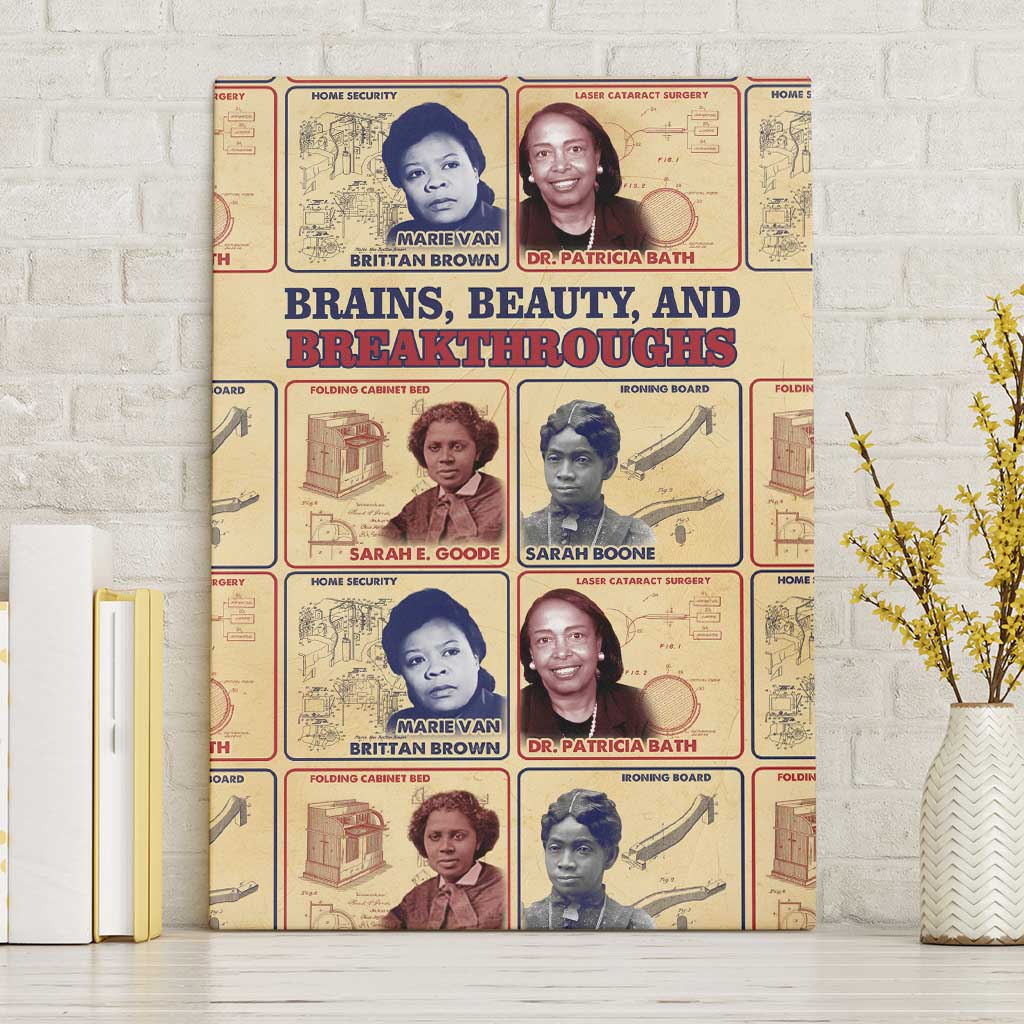 Brains Beauty And Breakthroughs Canvas Wall Art African Trailblazing Women Inventors and Innovators - Wonder Print Shop