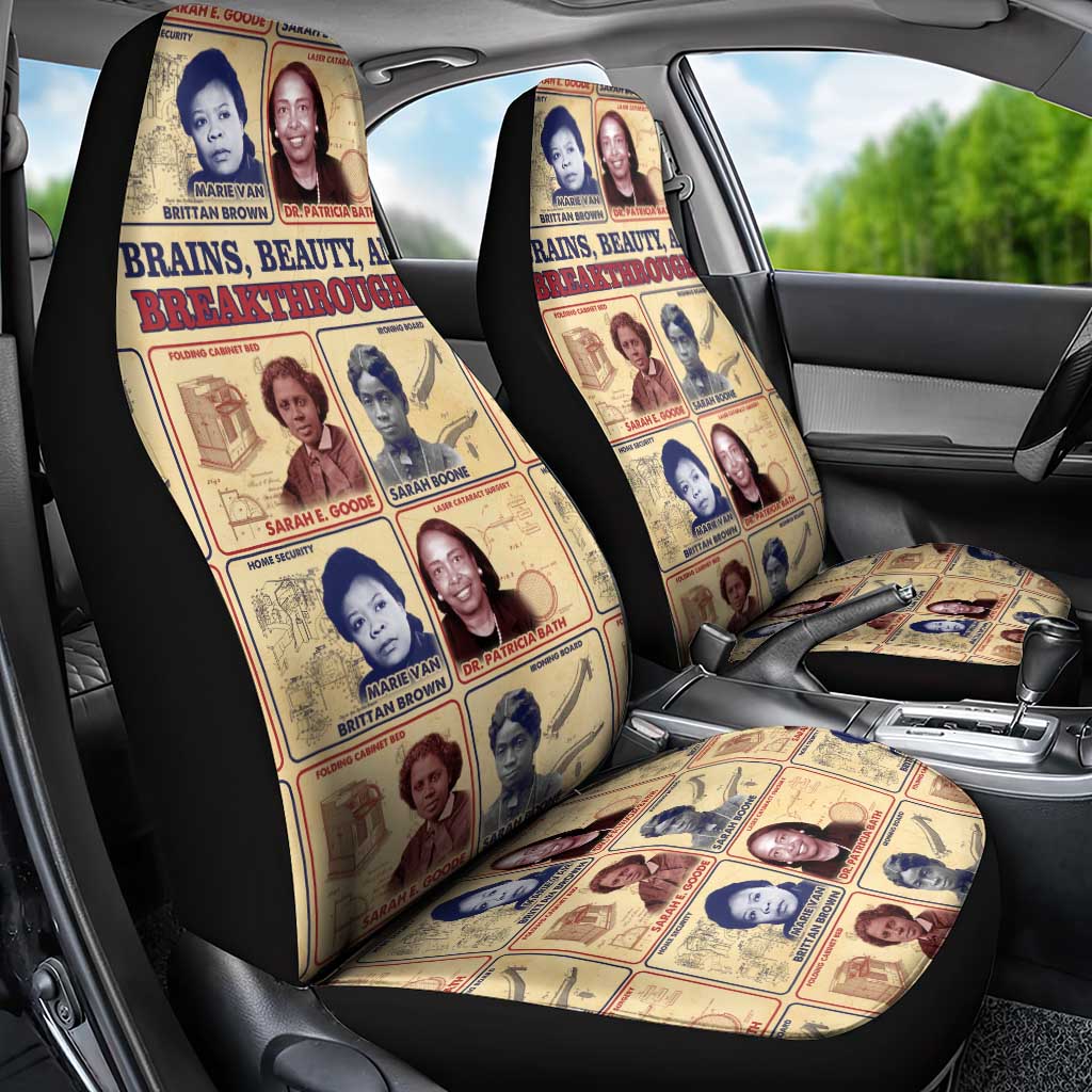 Brains Beauty And Breakthroughs Car Seat Cover African Trailblazing Women Inventors and Innovators - Wonder Print Shop