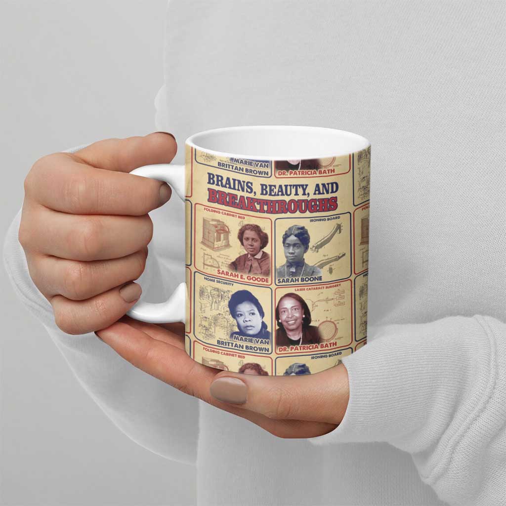 Brains Beauty And Breakthroughs Ceramic Mug African Trailblazing Women Inventors and Innovators - Wonder Print Shop