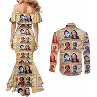 Brains Beauty And Breakthroughs Couples Matching Mermaid Dress and Long Sleeve Button Shirt African Trailblazing Women Inventors and Innovators - Wonder Print Shop