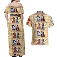 Brains Beauty And Breakthroughs Couples Matching Off Shoulder Maxi Dress and Hawaiian Shirt African Trailblazing Women Inventors and Innovators - Wonder Print Shop