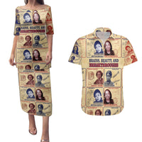 Brains Beauty And Breakthroughs Couples Matching Puletasi and Hawaiian Shirt African Trailblazing Women Inventors and Innovators - Wonder Print Shop