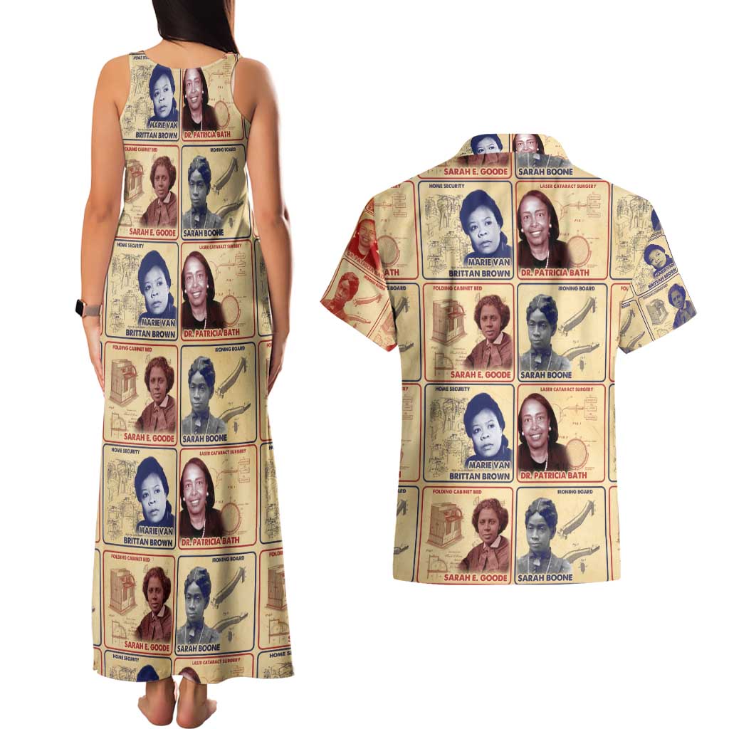 Brains Beauty And Breakthroughs Couples Matching Tank Maxi Dress and Hawaiian Shirt African Trailblazing Women Inventors and Innovators - Wonder Print Shop
