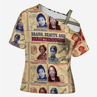 Brains Beauty And Breakthroughs Cross Shoulder Shirt African Trailblazing Women Inventors and Innovators - Wonder Print Shop