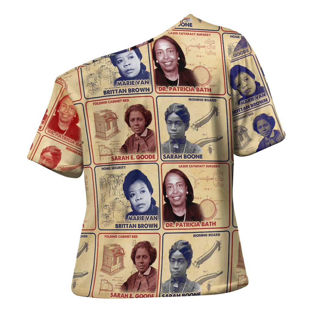Brains Beauty And Breakthroughs Cross Shoulder Shirt African Trailblazing Women Inventors and Innovators - Wonder Print Shop