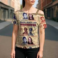 Brains Beauty And Breakthroughs Cross Shoulder Shirt African Trailblazing Women Inventors and Innovators - Wonder Print Shop