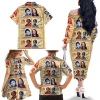 Brains Beauty And Breakthroughs Family Matching Off The Shoulder Long Sleeve Dress and Hawaiian Shirt African Trailblazing Women Inventors and Innovators - Wonder Print Shop