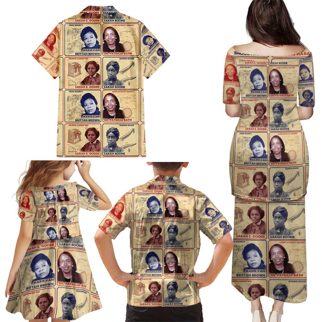 Brains Beauty And Breakthroughs Family Matching Puletasi and Hawaiian Shirt African Trailblazing Women Inventors and Innovators - Wonder Print Shop