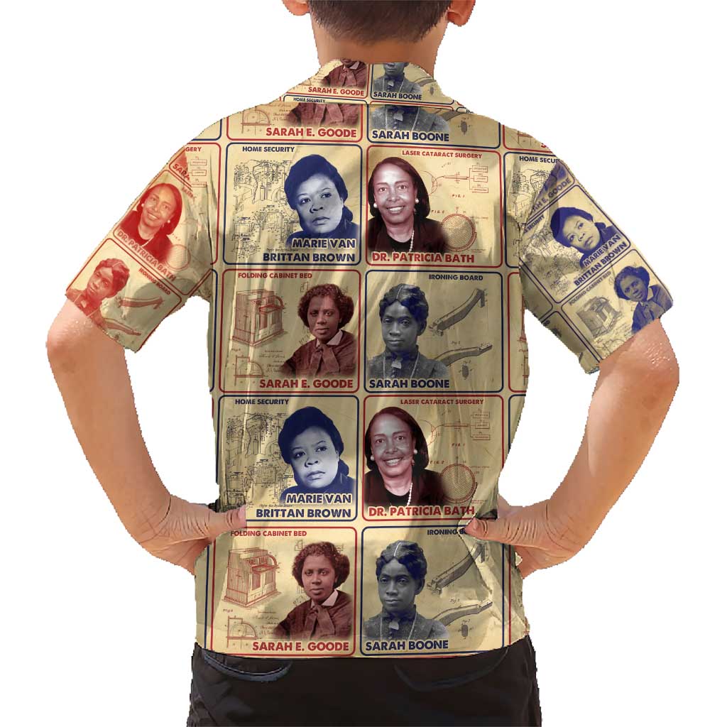 Brains Beauty And Breakthroughs Family Matching Short Sleeve Bodycon Dress and Hawaiian Shirt African Trailblazing Women Inventors and Innovators - Wonder Print Shop