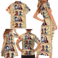 Brains Beauty And Breakthroughs Family Matching Short Sleeve Bodycon Dress and Hawaiian Shirt African Trailblazing Women Inventors and Innovators - Wonder Print Shop