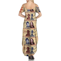 Brains Beauty And Breakthroughs Family Matching Summer Maxi Dress and Hawaiian Shirt African Trailblazing Women Inventors and Innovators - Wonder Print Shop