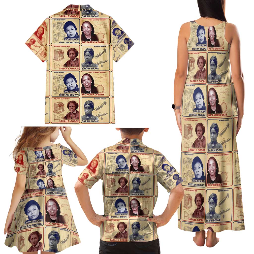 Brains Beauty And Breakthroughs Family Matching Tank Maxi Dress and Hawaiian Shirt African Trailblazing Women Inventors and Innovators - Wonder Print Shop