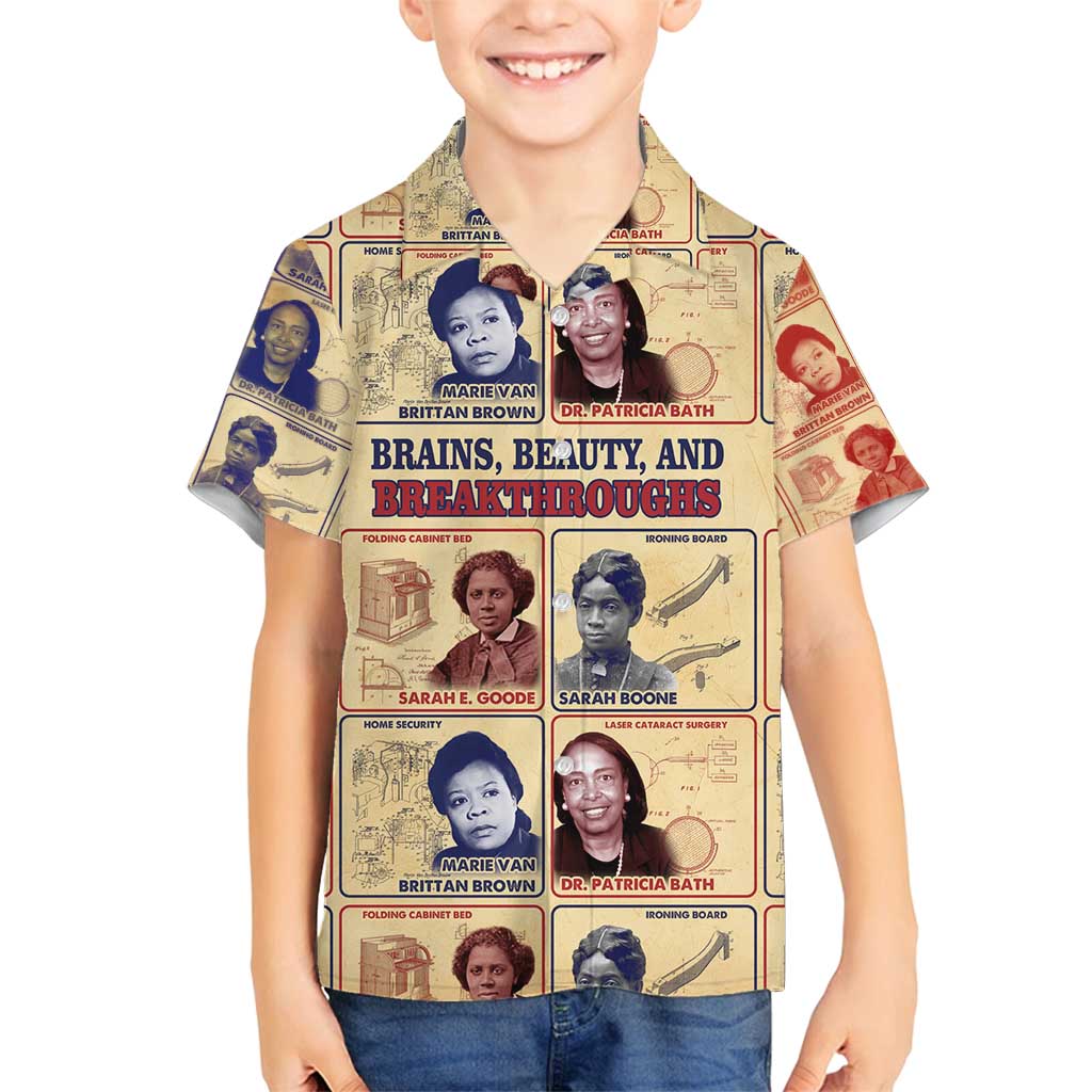 Brains Beauty And Breakthroughs Family Matching Tank Maxi Dress and Hawaiian Shirt African Trailblazing Women Inventors and Innovators - Wonder Print Shop