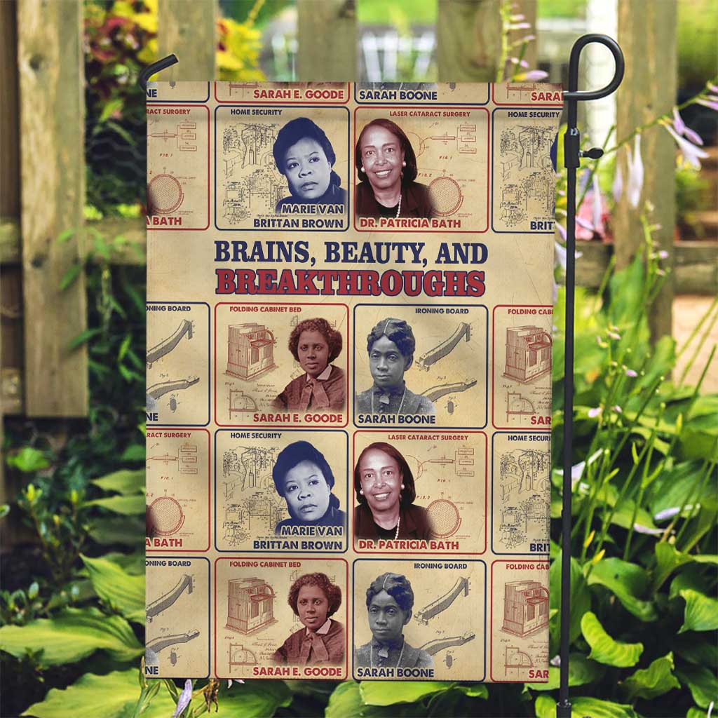 Brains Beauty And Breakthroughs Garden Flag African Trailblazing Women Inventors and Innovators - Wonder Print Shop