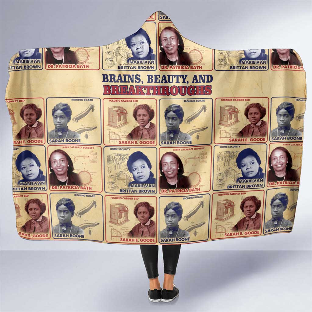 Brains Beauty And Breakthroughs Hooded Blanket African Trailblazing Women Inventors and Innovators - Wonder Print Shop