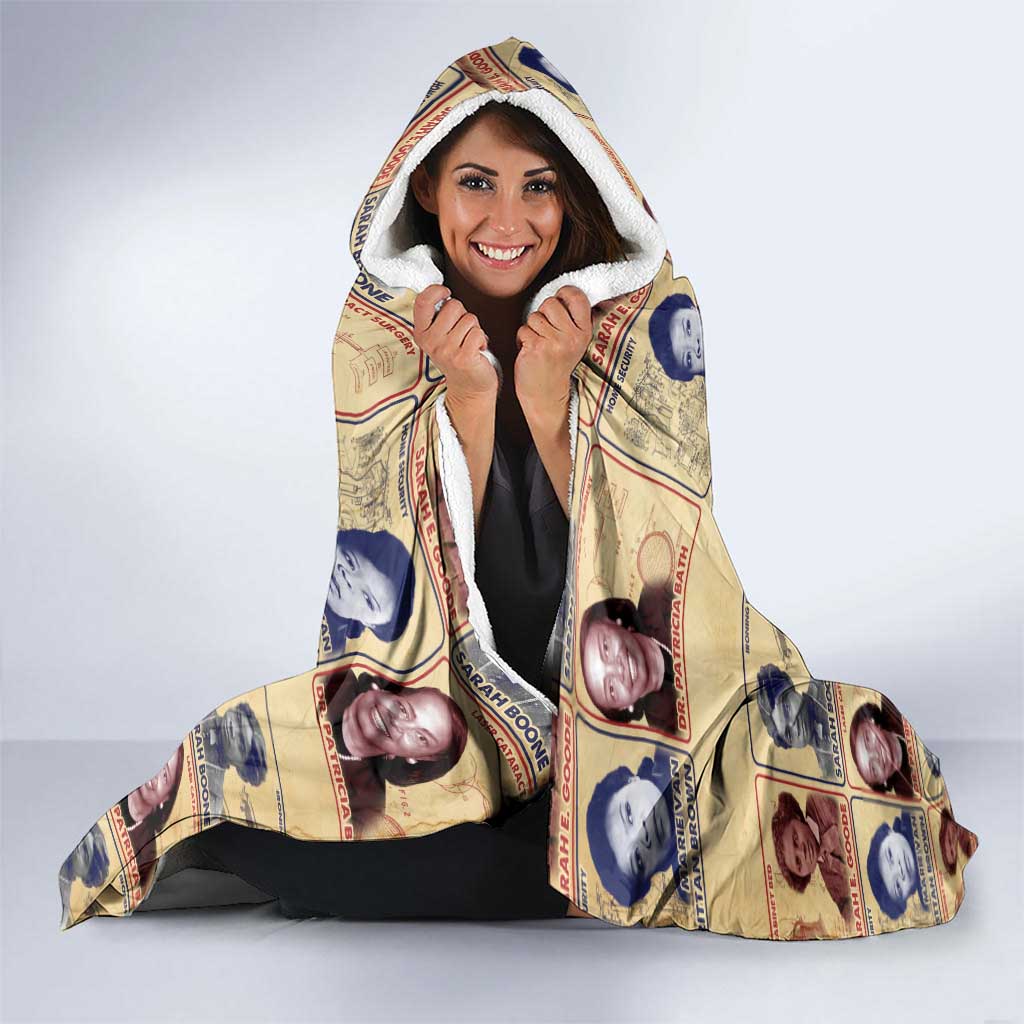 Brains Beauty And Breakthroughs Hooded Blanket African Trailblazing Women Inventors and Innovators - Wonder Print Shop