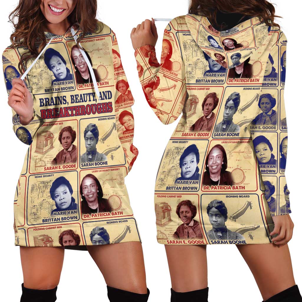 Brains Beauty And Breakthroughs Hoodie Dress African Trailblazing Women Inventors and Innovators - Wonder Print Shop