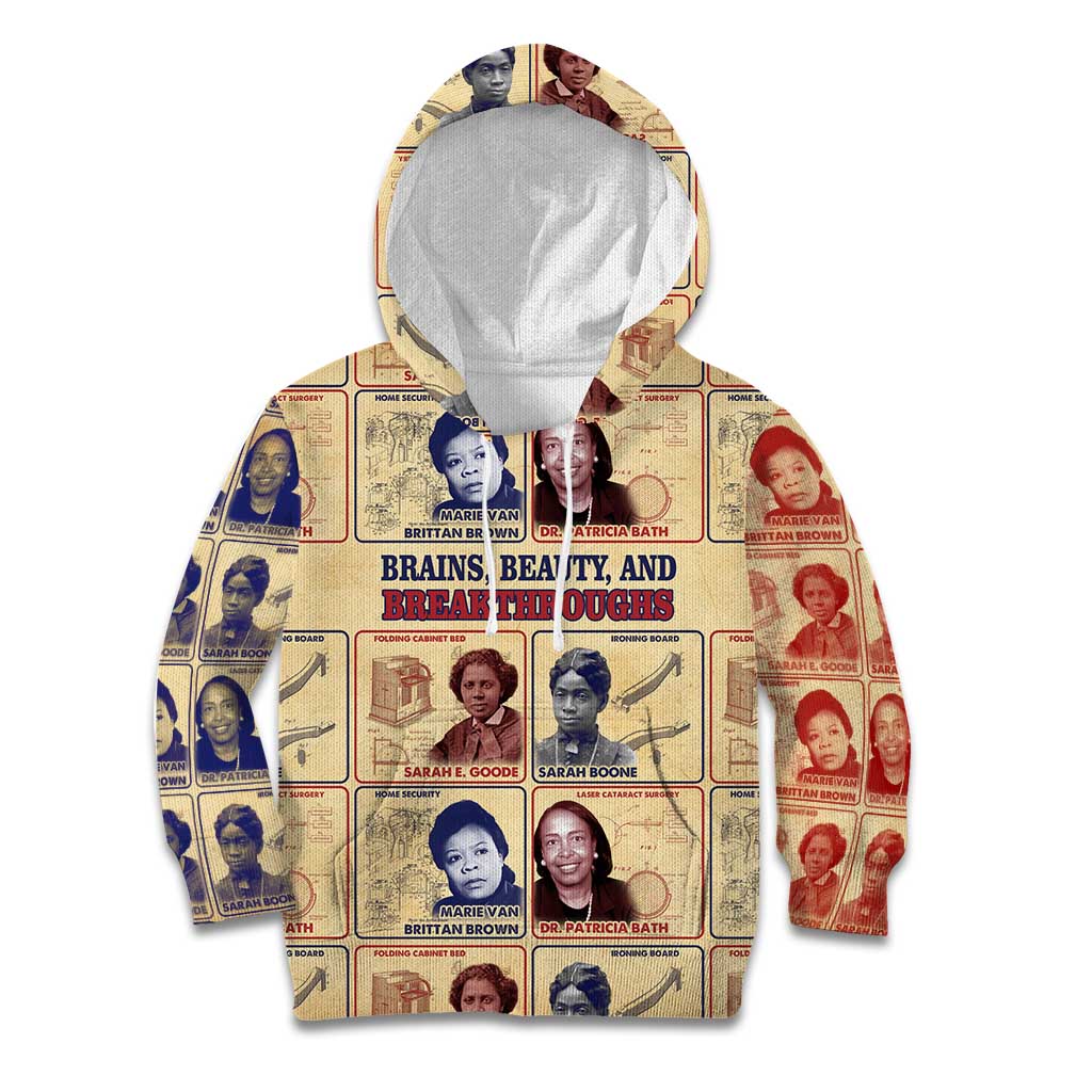 Brains Beauty And Breakthroughs Kid Hoodie African Trailblazing Women Inventors and Innovators - Wonder Print Shop