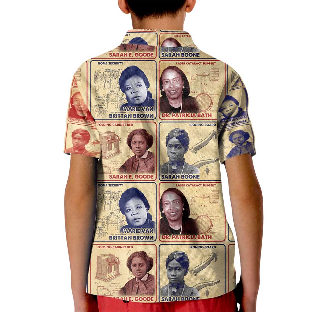 Brains Beauty And Breakthroughs Kid Polo Shirt African Trailblazing Women Inventors and Innovators - Wonder Print Shop