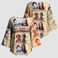 Brains Beauty And Breakthroughs Kimono Sleeve Blouse African Trailblazing Women Inventors and Innovators - Wonder Print Shop