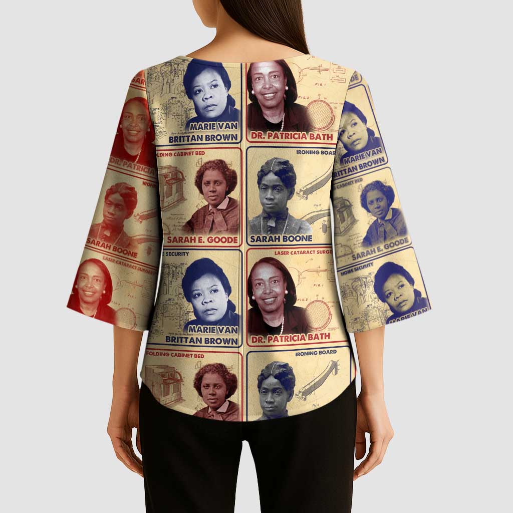 Brains Beauty And Breakthroughs Kimono Sleeve Blouse African Trailblazing Women Inventors and Innovators - Wonder Print Shop