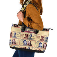 Brains Beauty And Breakthroughs Leather Tote Bag African Trailblazing Women Inventors and Innovators - Wonder Print Shop