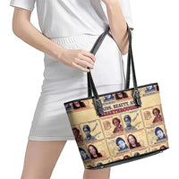 Brains Beauty And Breakthroughs Leather Tote Bag African Trailblazing Women Inventors and Innovators - Wonder Print Shop