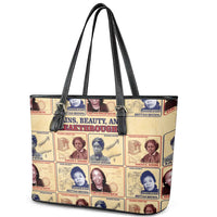 Brains Beauty And Breakthroughs Leather Tote Bag African Trailblazing Women Inventors and Innovators - Wonder Print Shop