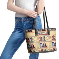 Brains Beauty And Breakthroughs Leather Tote Bag African Trailblazing Women Inventors and Innovators - Wonder Print Shop