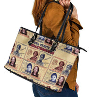 Brains Beauty And Breakthroughs Leather Tote Bag African Trailblazing Women Inventors and Innovators - Wonder Print Shop