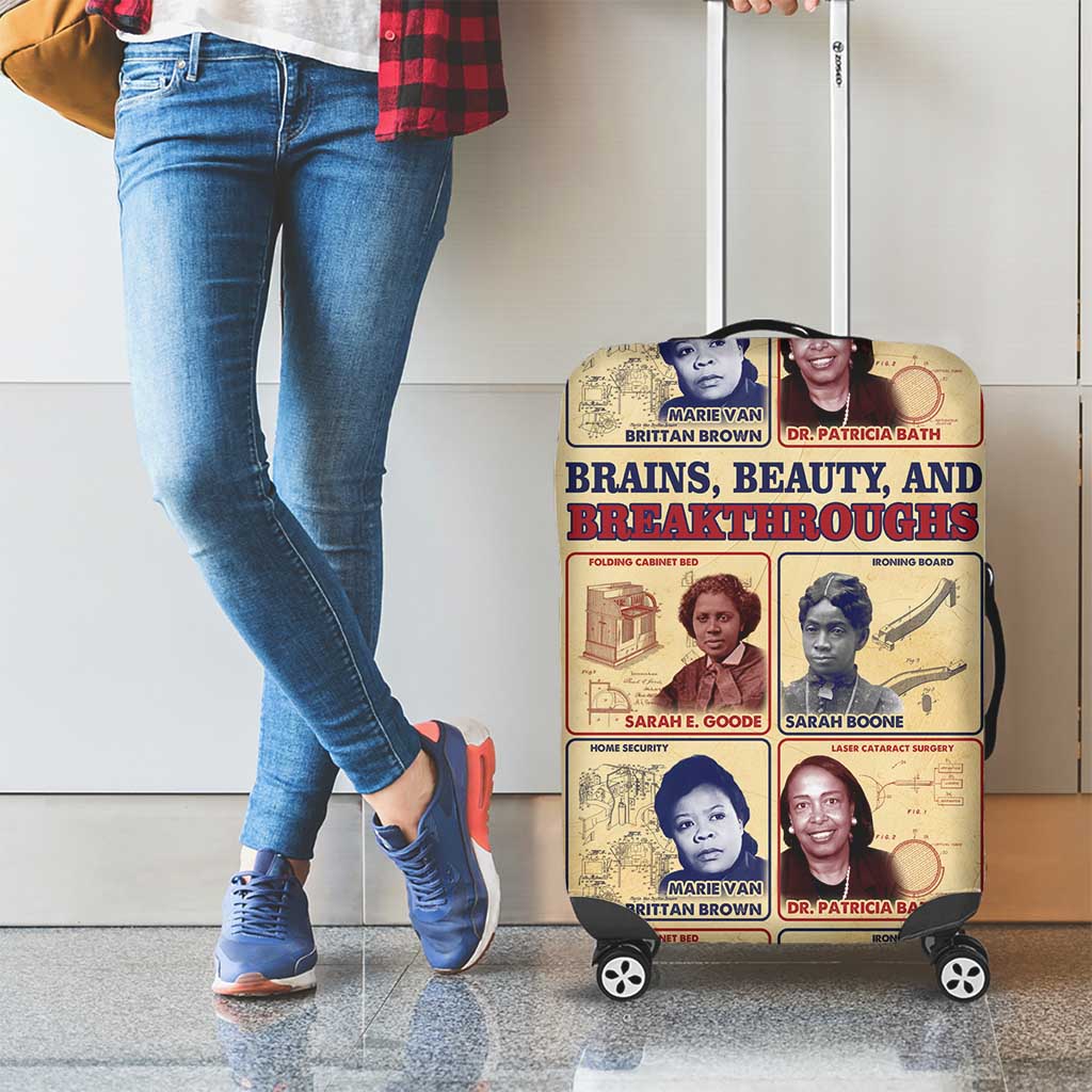 Brains Beauty And Breakthroughs Luggage Cover African Trailblazing Women Inventors and Innovators - Wonder Print Shop