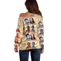 Brains Beauty And Breakthroughs Off Shoulder Sweater African Trailblazing Women Inventors and Innovators - Wonder Print Shop