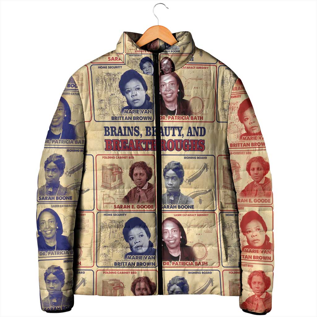 Brains Beauty And Breakthroughs Padded Jacket African Trailblazing Women Inventors and Innovators - Wonder Print Shop